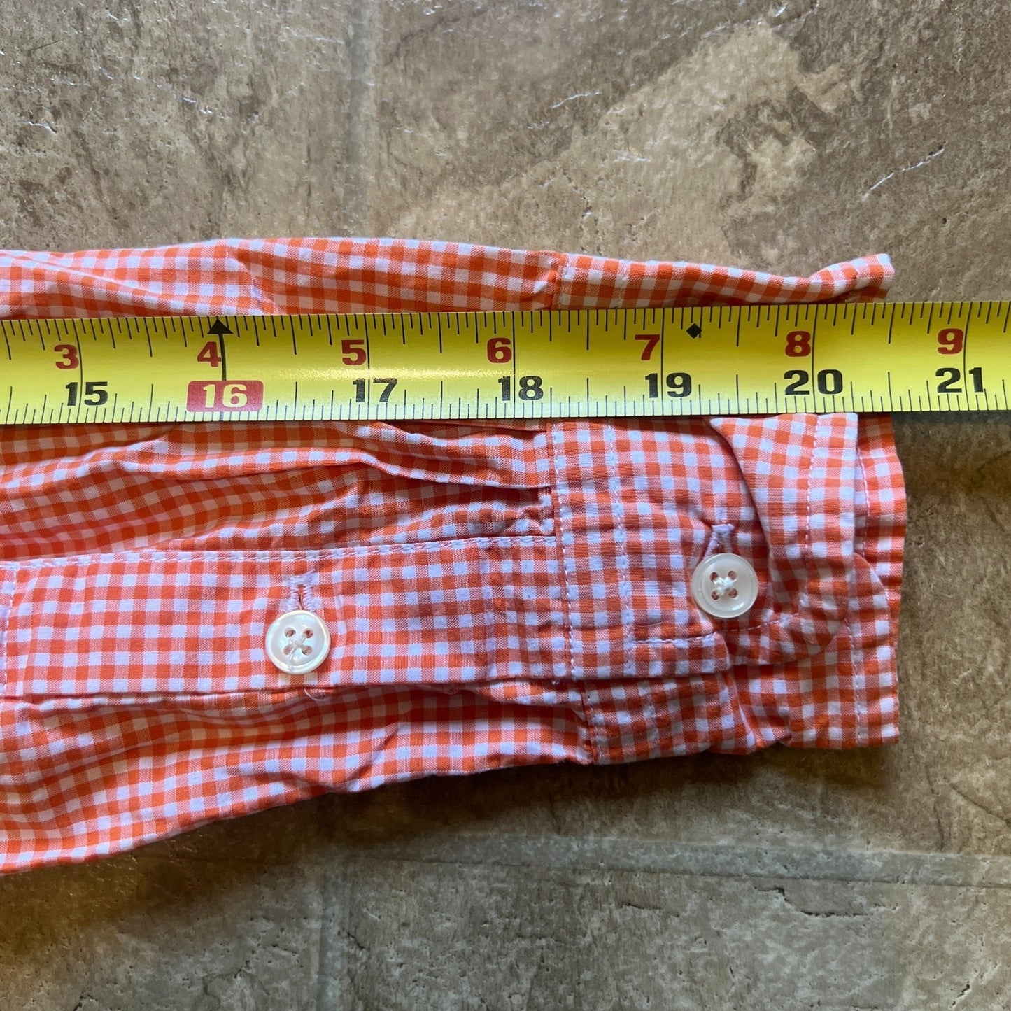 Vtg Y2K Ralph Lauren Boys Button-down M (12/14) Orange Gingham Preppy Classic