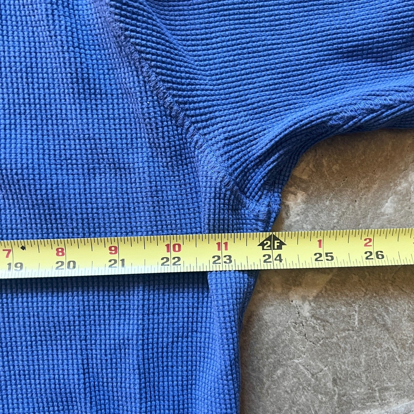 American Living Mens Waffle Knit Hooded Sweatshirt Size L Cornflower Blue Skater Classic