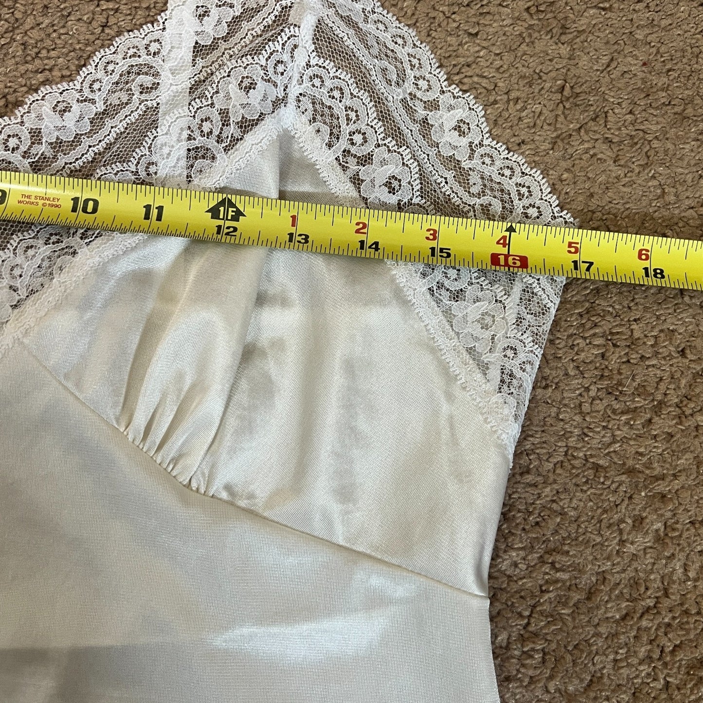 Vintage 80s Sliperfection White Slip Dress Lace Sheer Coquette Soft Girl Angel