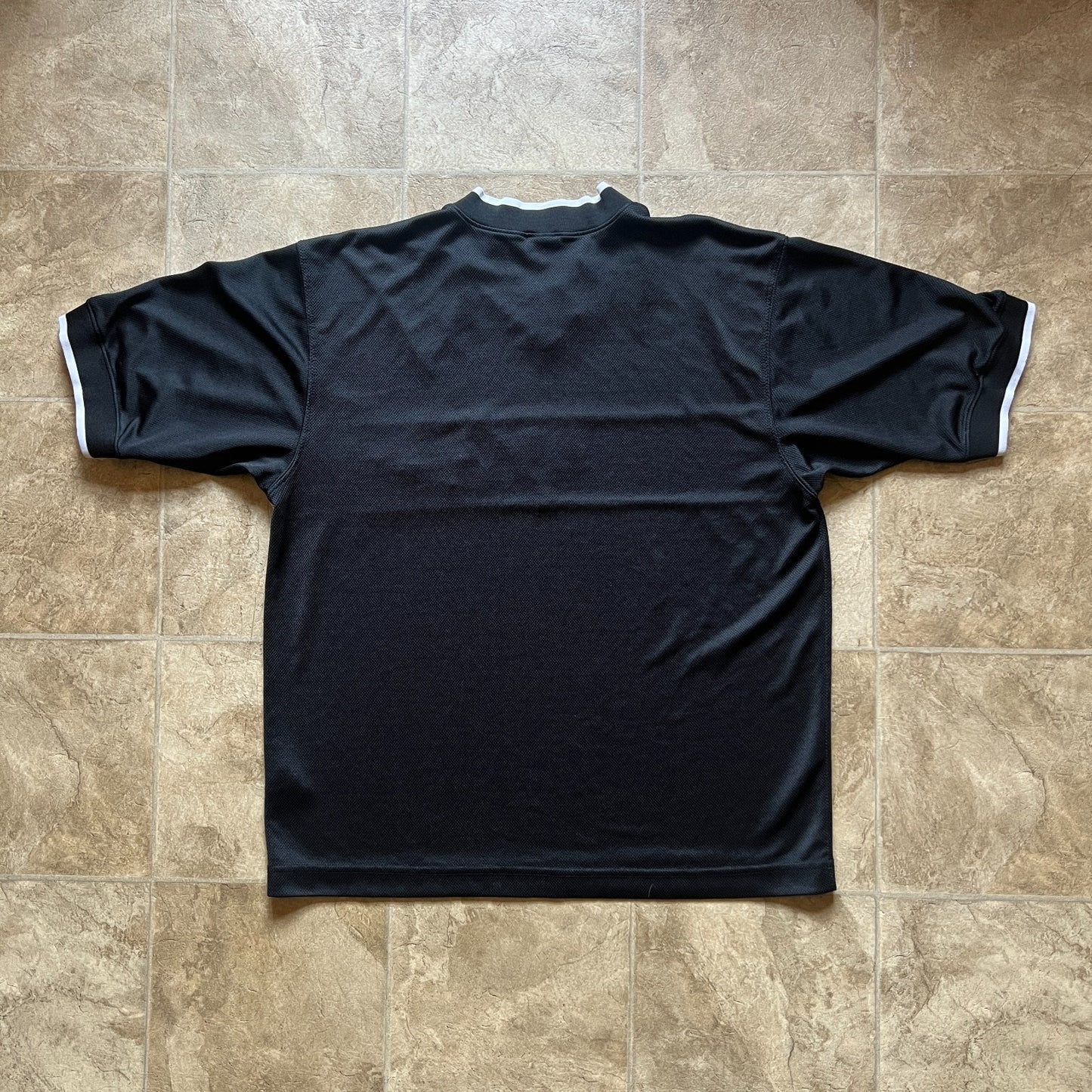 Vintage 90s Nike Mens Jersey Shirt Size L Black White Swoosh Logo