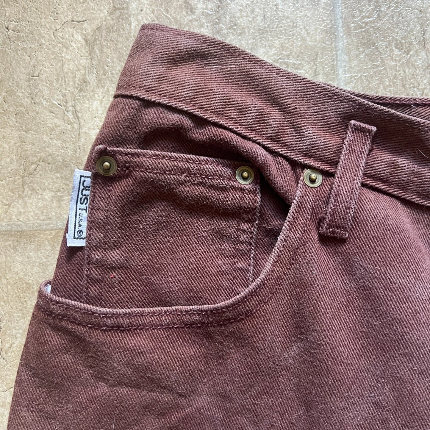 Vintage 90s Just USA Womens Brown Jeans Size 18 Straight Leg Classic