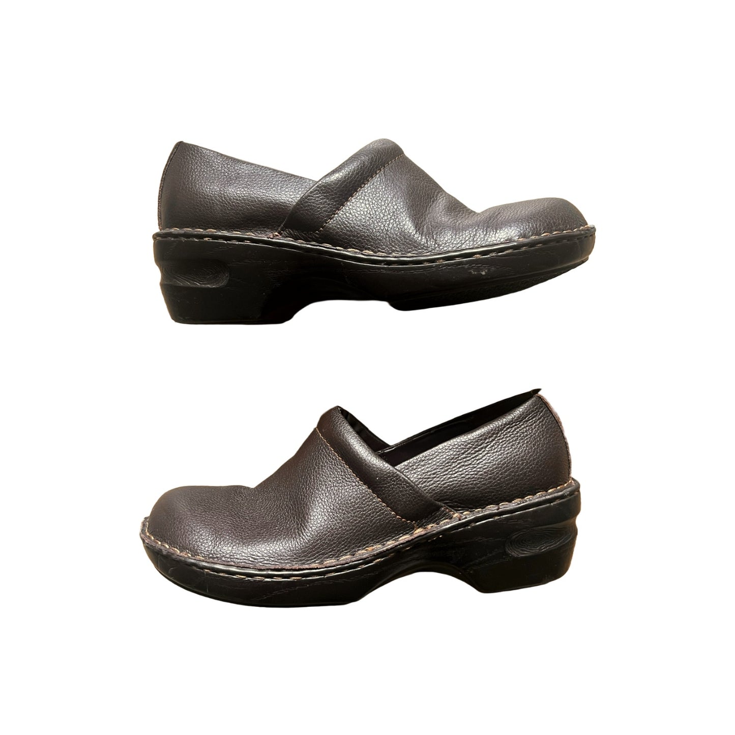 Sonoma Womens Leather Clogs Size 9.5 Dark Brown