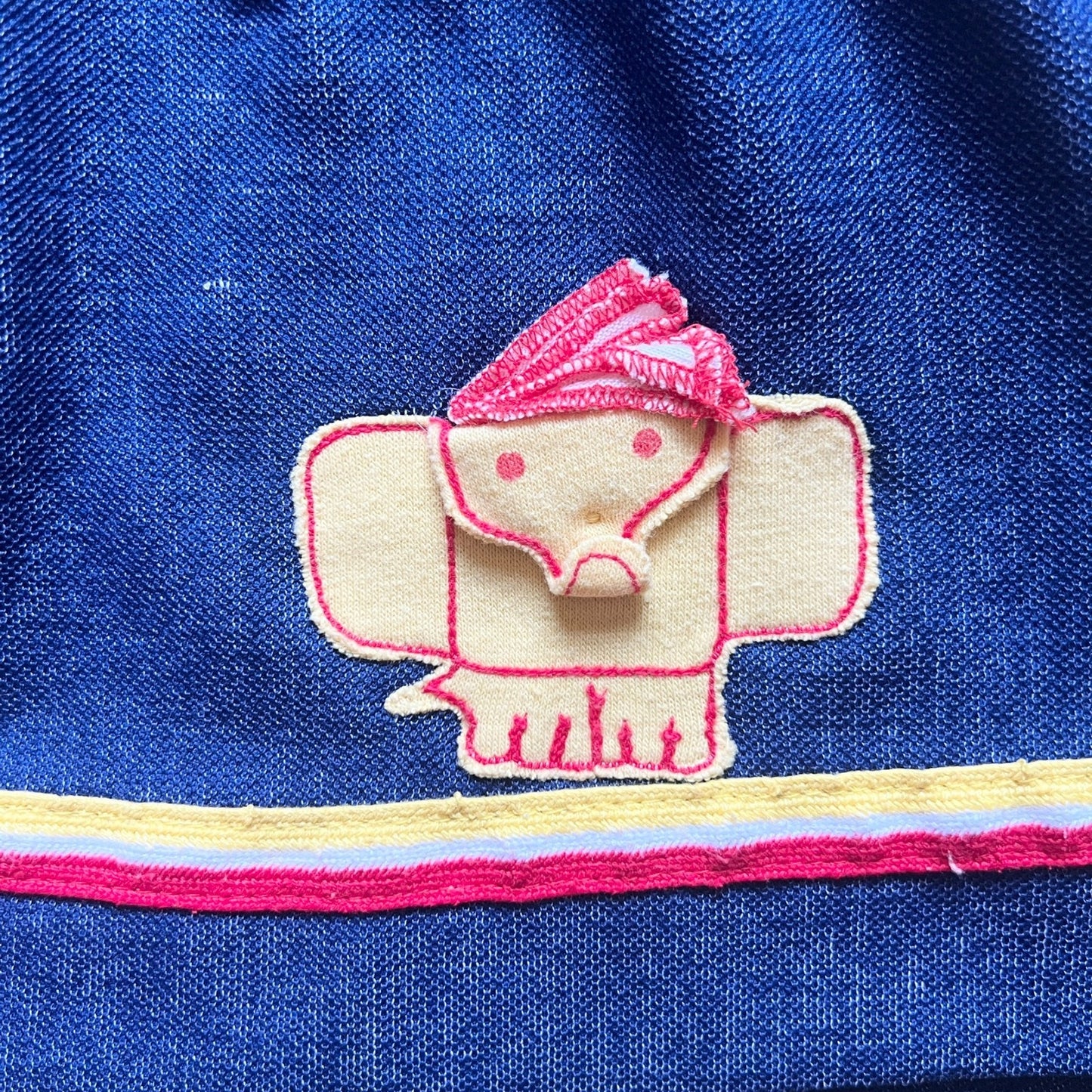 Vtg 80s Carter's Denim Pinafore Dress 12 Months Elephant Whimsical Kidcore Retro