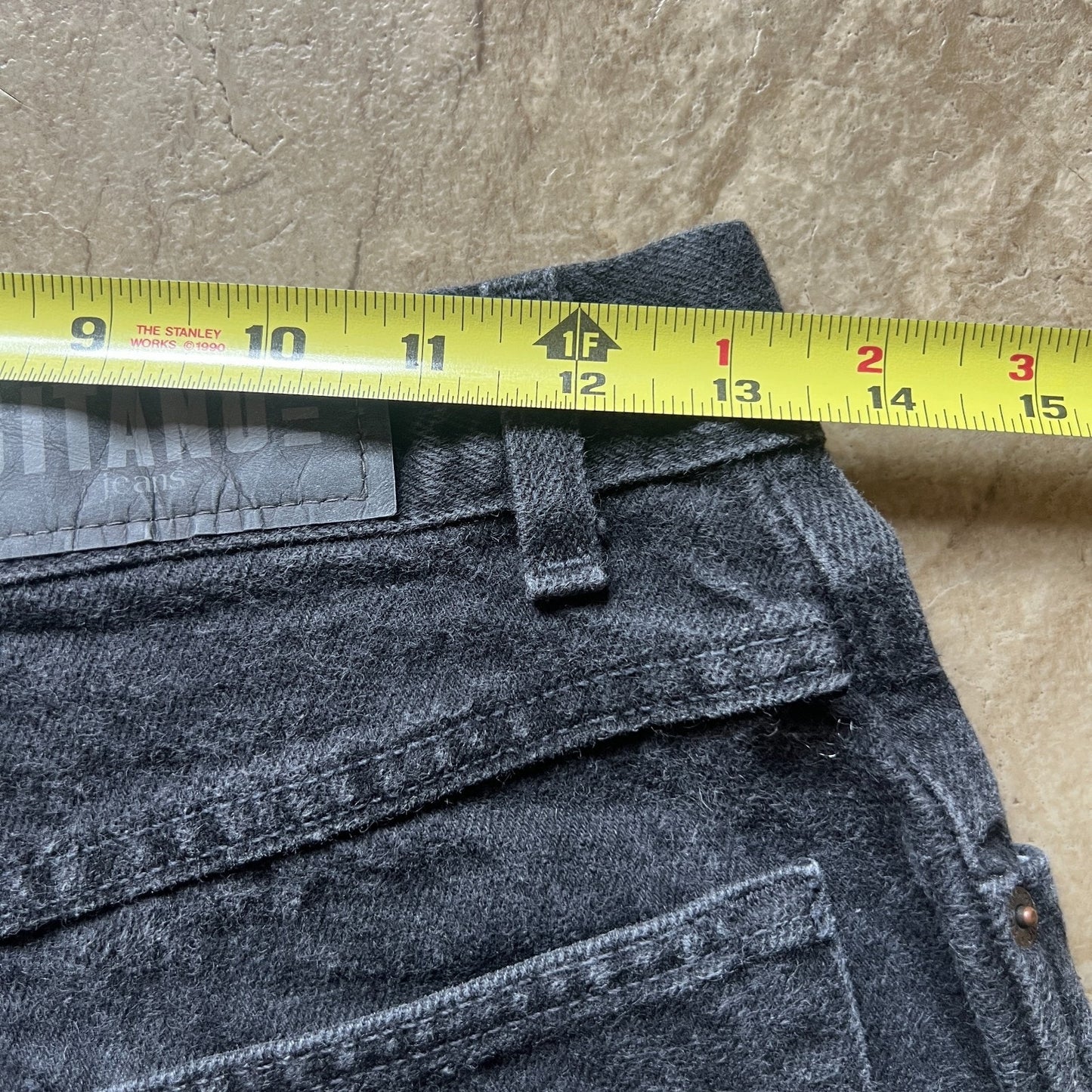 Vtg 90s Gitano Black Denim Shorts 10 High Waisted Festival Indie Goth Punk Rock