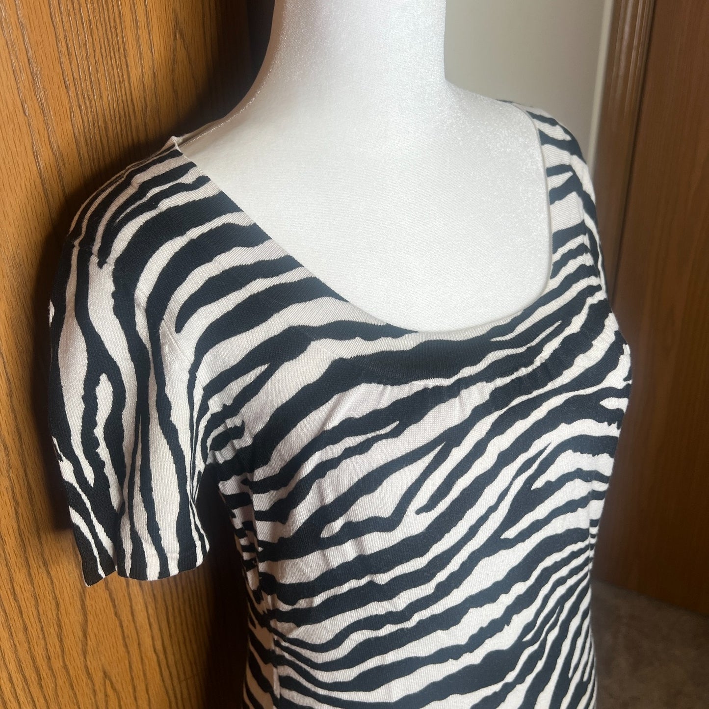 Vtg Y2K Joseph A. Zebra Print Top Size S Goth Grunge Mcbling Clubbing Going Out