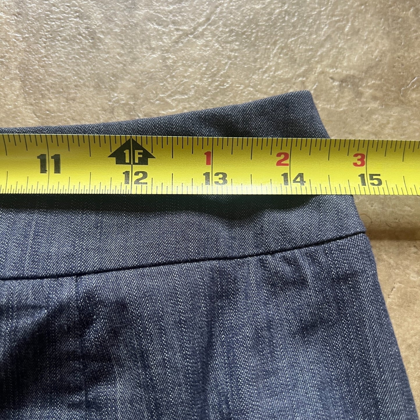Vtg Y2K DKNY Mini Skirt 2 Denim Chambray Classic Minimalist Office Siren Formal