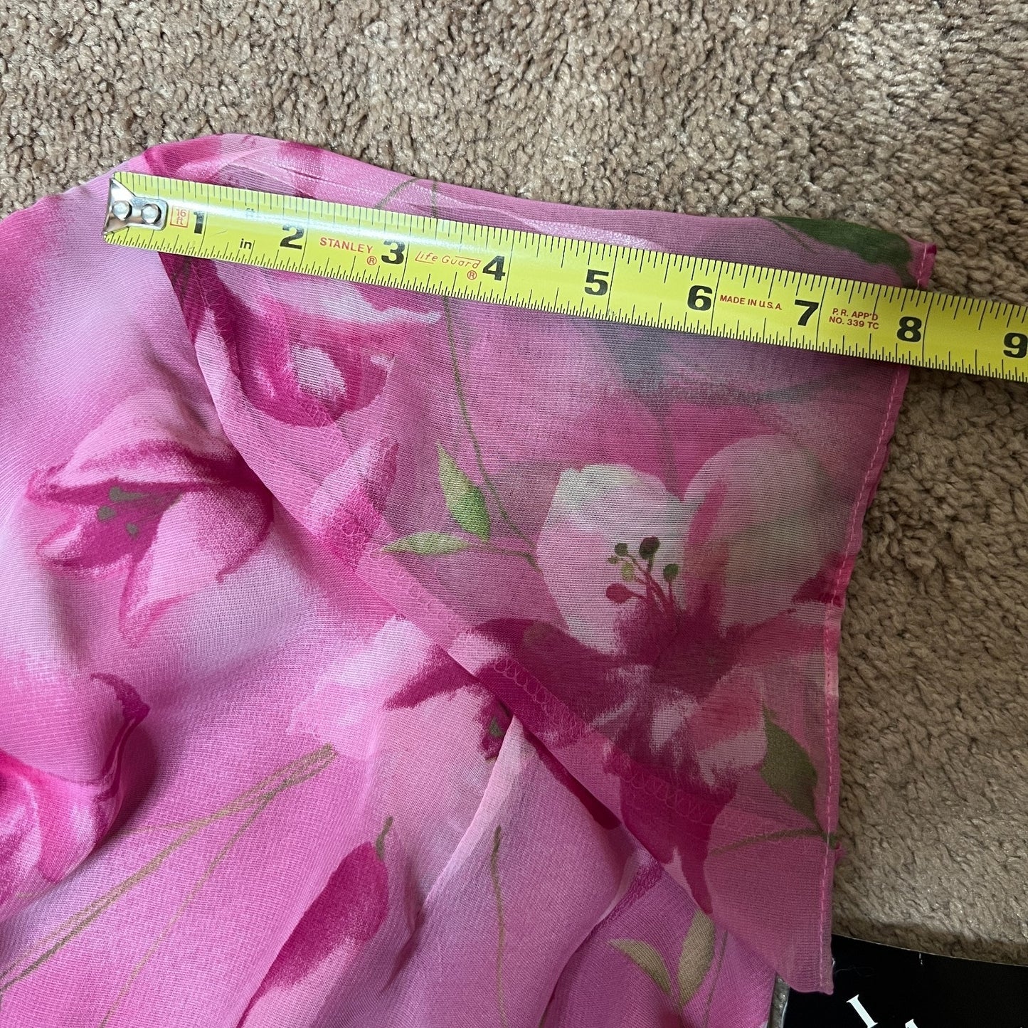 Vtg Deadstock 90s Womens Floral Top 16 Pink Cowl Neck Whimsical Fairy Artsy Boho