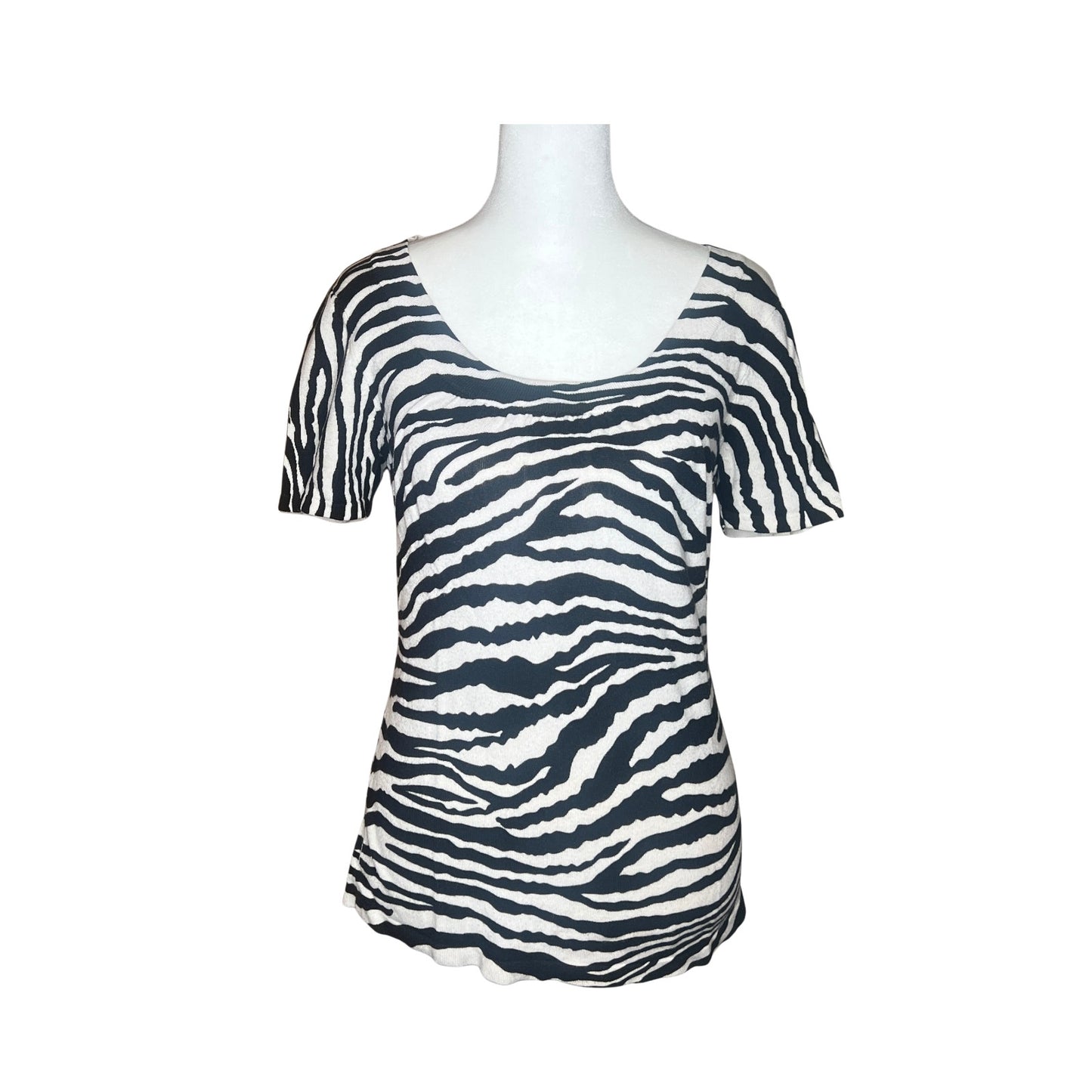 Vtg Y2K Joseph A. Zebra Print Top Size S Goth Grunge Mcbling Clubbing Going Out