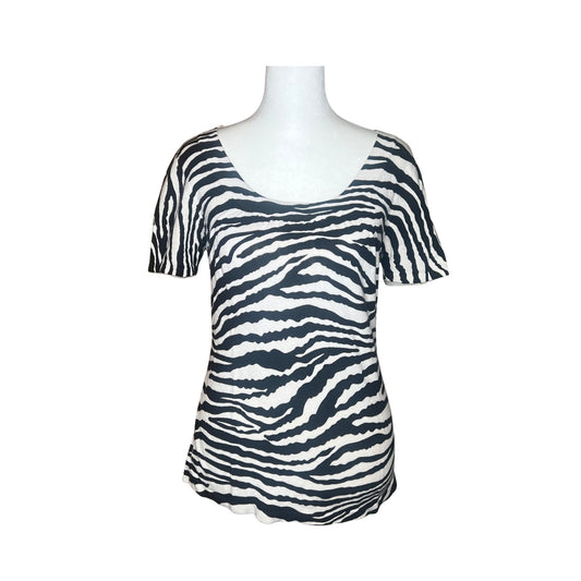 Vtg Y2K Joseph A. Zebra Print Top Size S Goth Grunge Mcbling Clubbing Going Out
