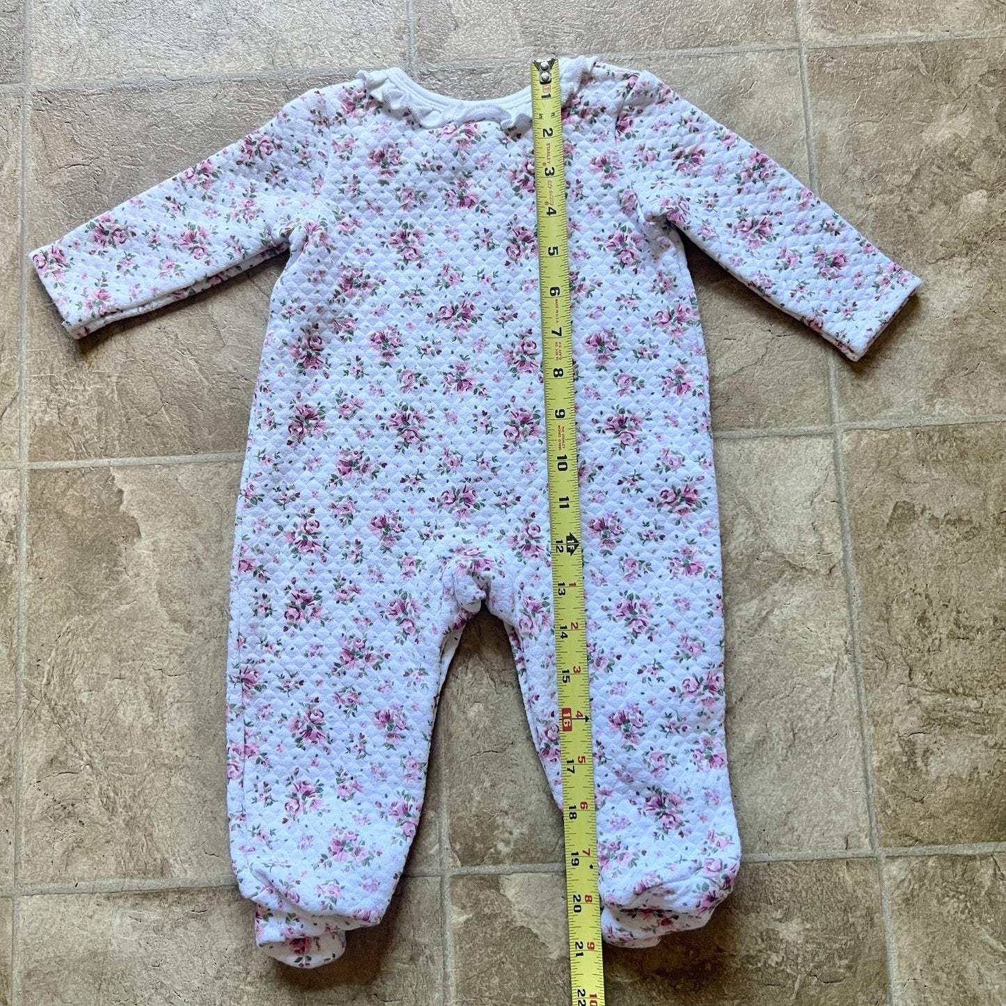 Laura Ashley Baby Quilted Sleepsuit 3-6 Months Ditsy Floral Cottage Coquette