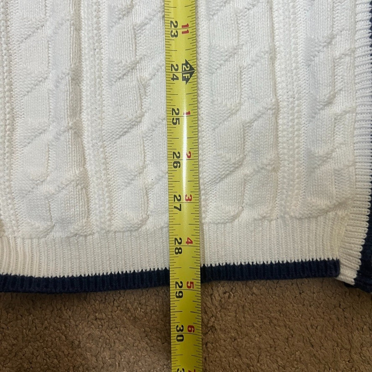 Vtg 90s Wet Seal Varsity Cardigan Sweater Cable Knit Preppy Collegiate Old Money
