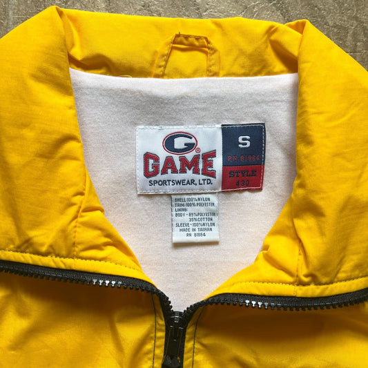 Vintage 90s Game Sportswear Mens Windbreaker Jacket Size S Yellow Black Colorblock