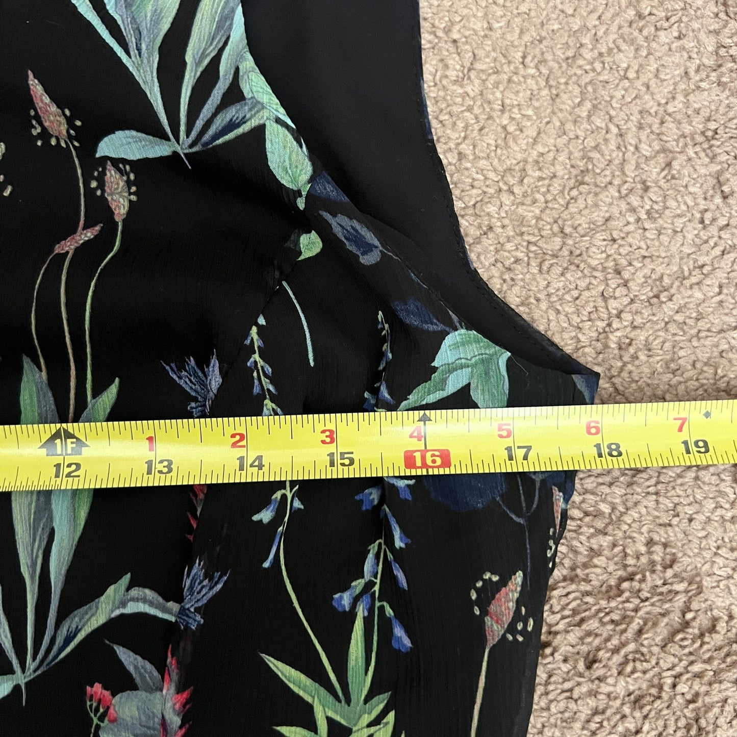 Tommy Hilfiger Dress Size 10 Black Floral Garden Fairy Whimsical Feminine Romantic
