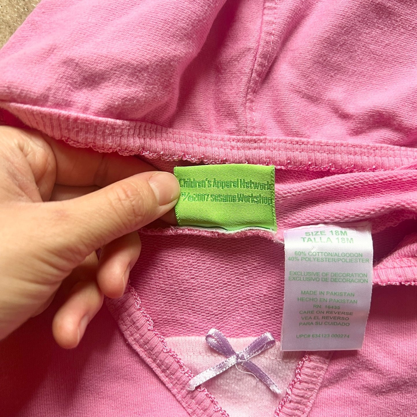 Vtg Y2K 2007 Sesame Street Elmo & Zoe Sweatshirt 18 Months Embroidered Cartoon