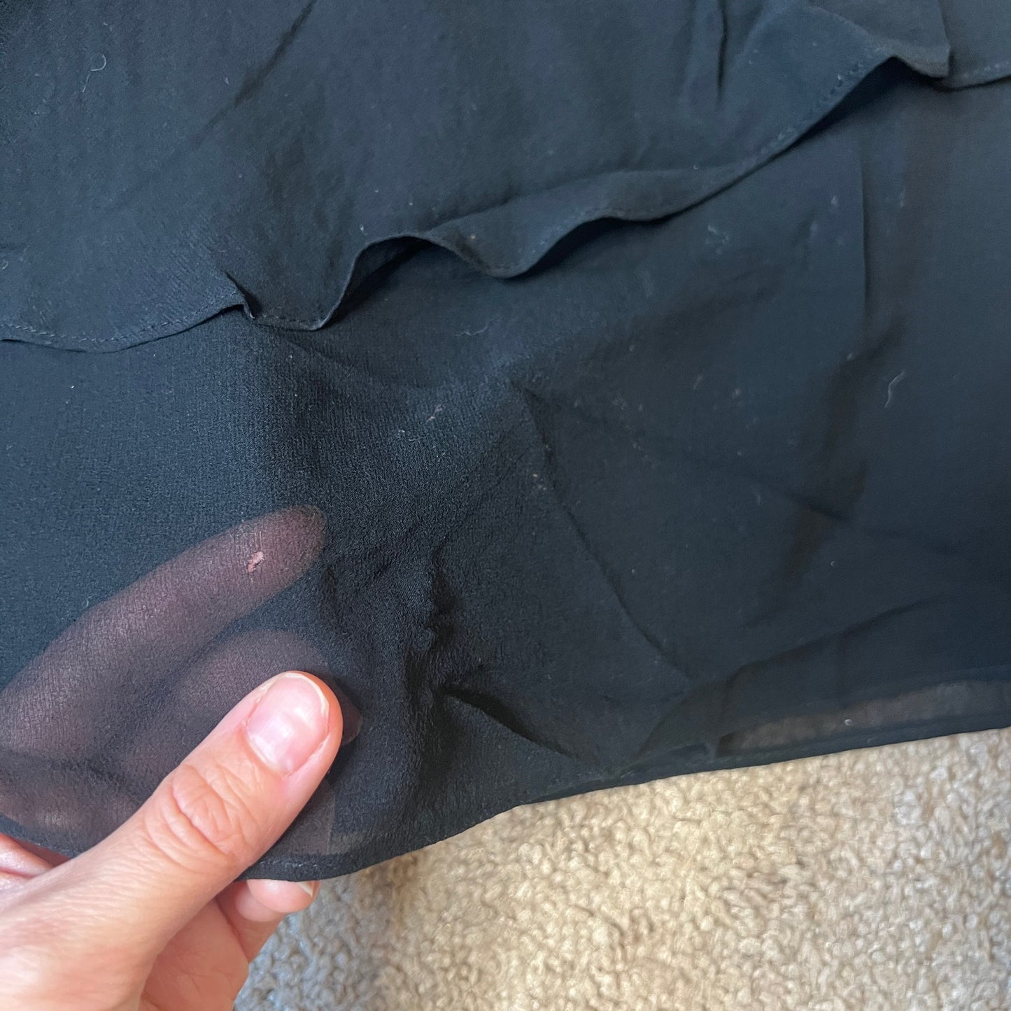 Vtg 80s Kate Unger Dress Size 4 Black 100% Silk Ruffled Formal NYE Party Cocktail