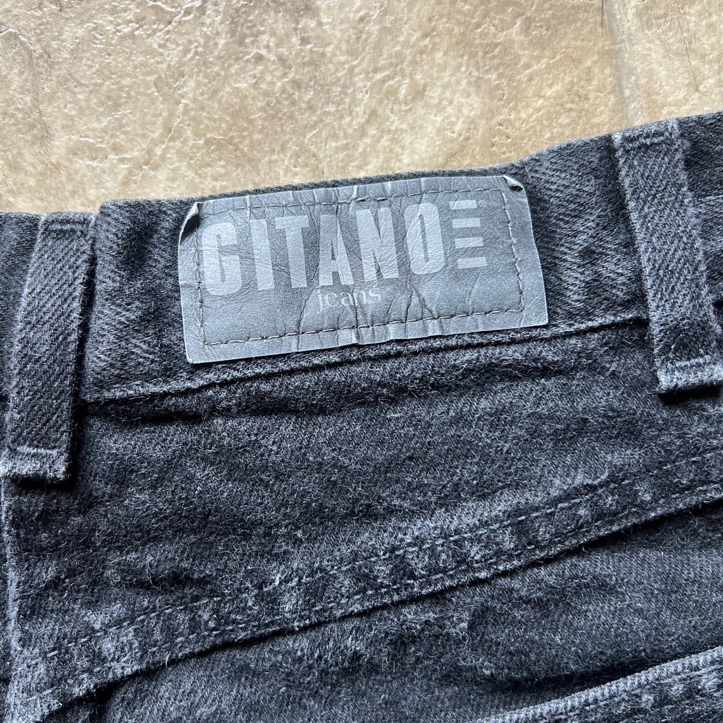 Vtg 90s Gitano Black Denim Shorts 10 High Waisted Festival Indie Goth Punk Rock