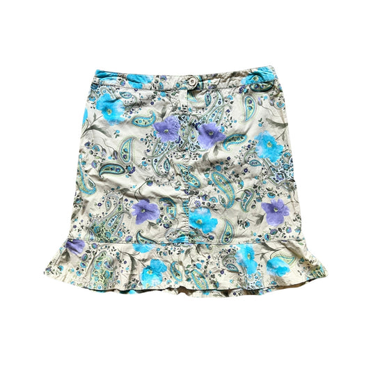 Vtg Y2K Womens Skirt 14 Multi-color Floral Paisley Fairy Whimsical Cottage Boho