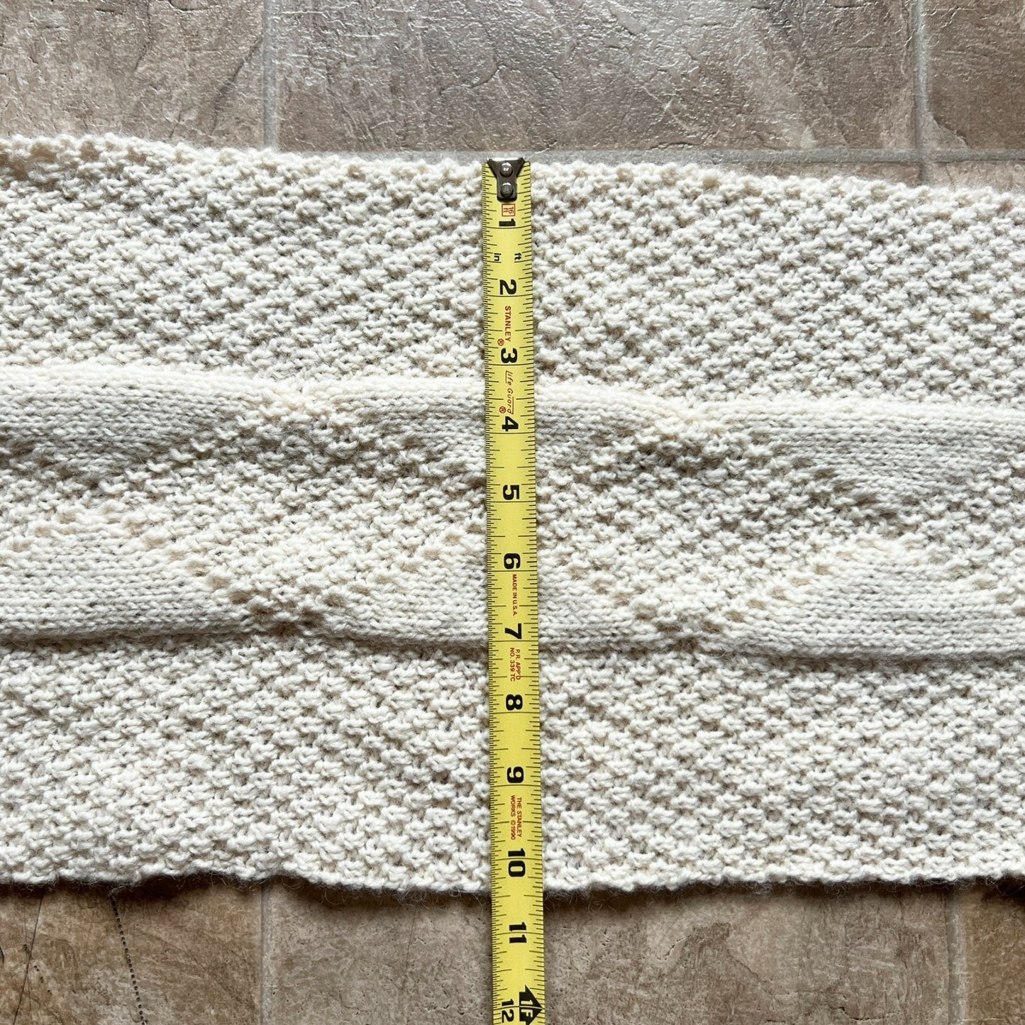 Vintage Kotuku Pure Virgin Wool Scarf Ivory Cream Tassel Made in New Zealand