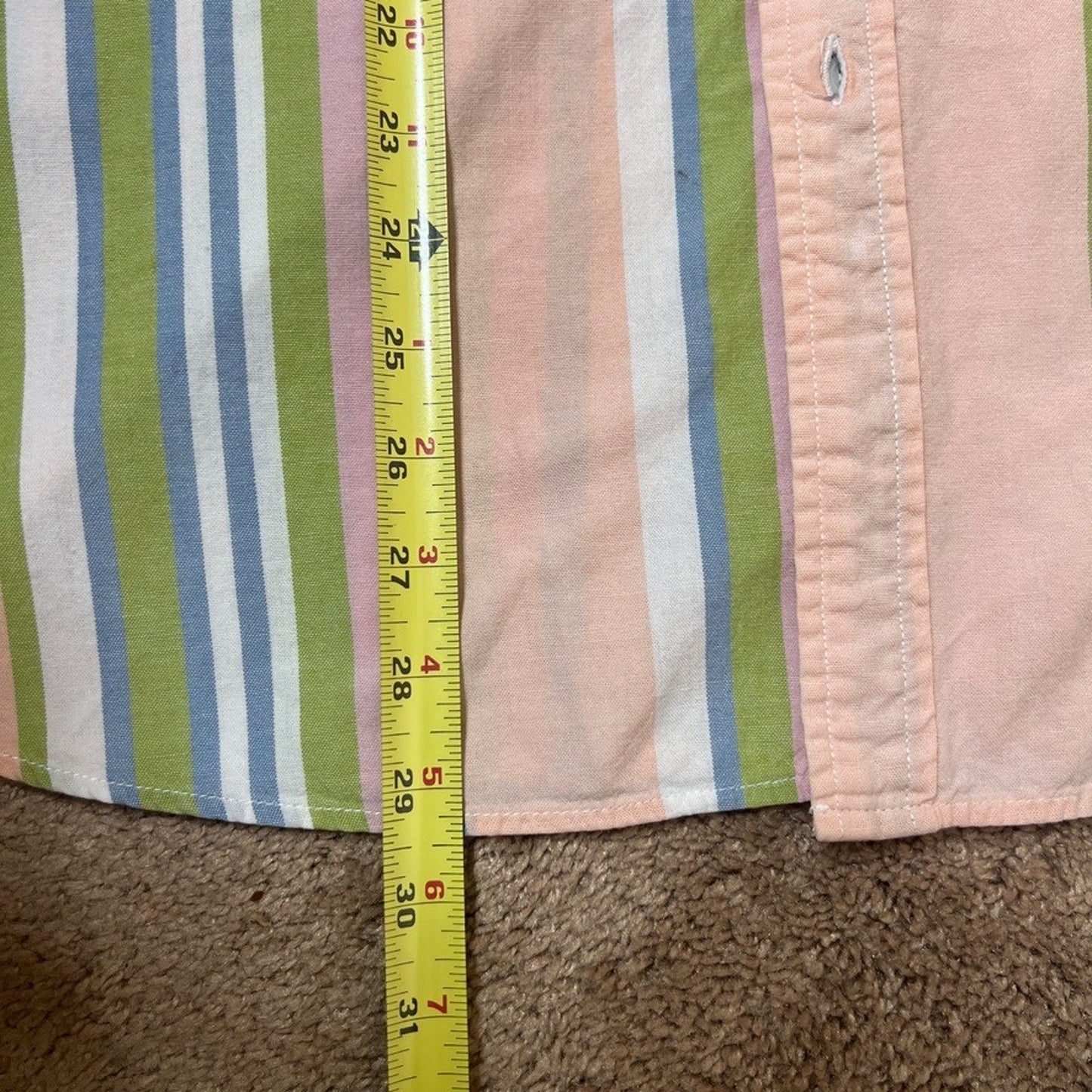 Vtg 90s Espirit Sleeveless Shirt S Multi-color Striped Preppy Coastal Grandma