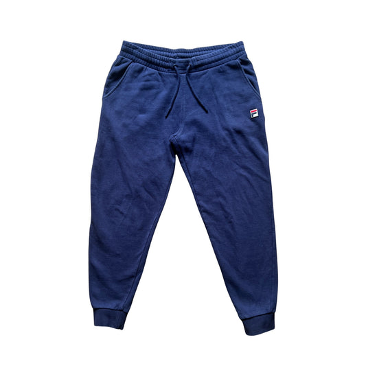 Vtg Y2K Fila Jogger Sweatpants M Navy Embroidered Logo Athleisure Sporty Skater