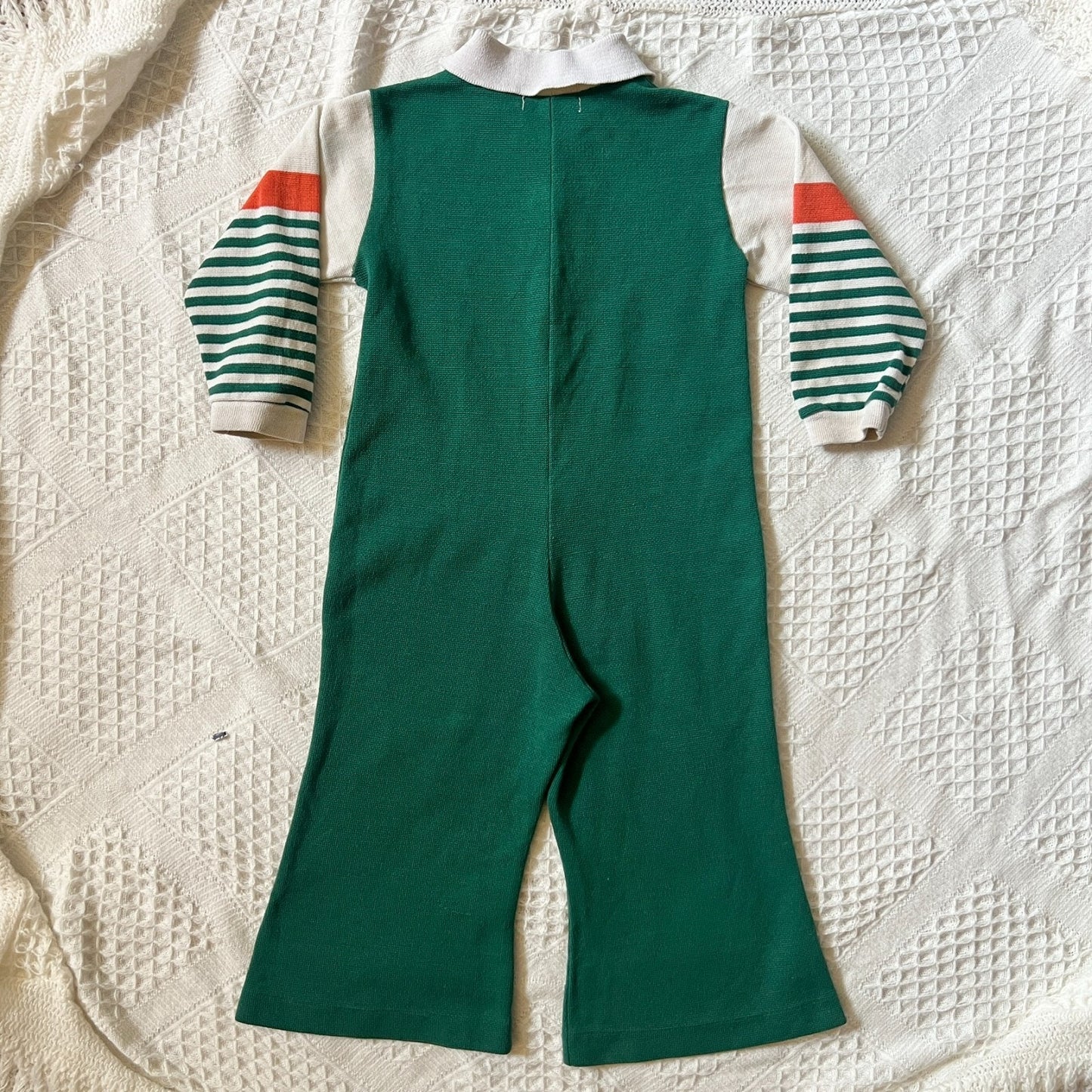 Vtg 70s Health-tex Stantogs Boys Jumpsuit 3T Bell Bottoms Funky Groovy Sporty