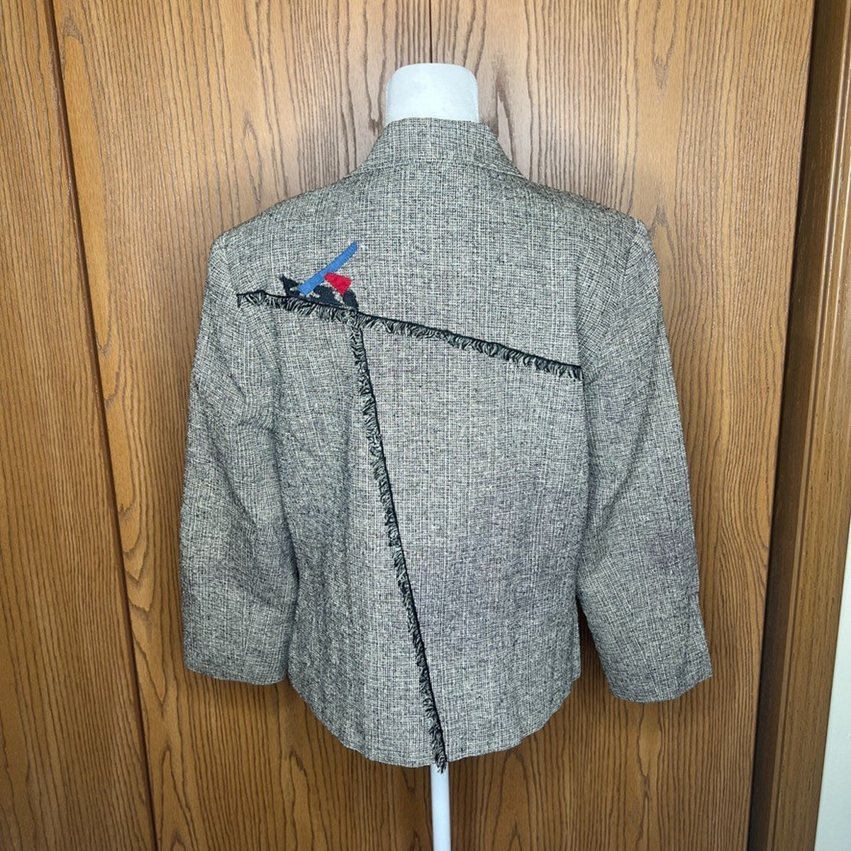 Vtg 90s Canvasbacks Tweed Art to Wear Jacket 8 Artsy Mixed Media Eclectic Funky