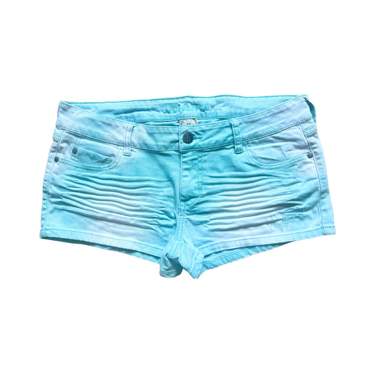 Decree Micro Mini Denim Shorts 11 Ice Blue Low Rise Y2K Festival Coconut Girl