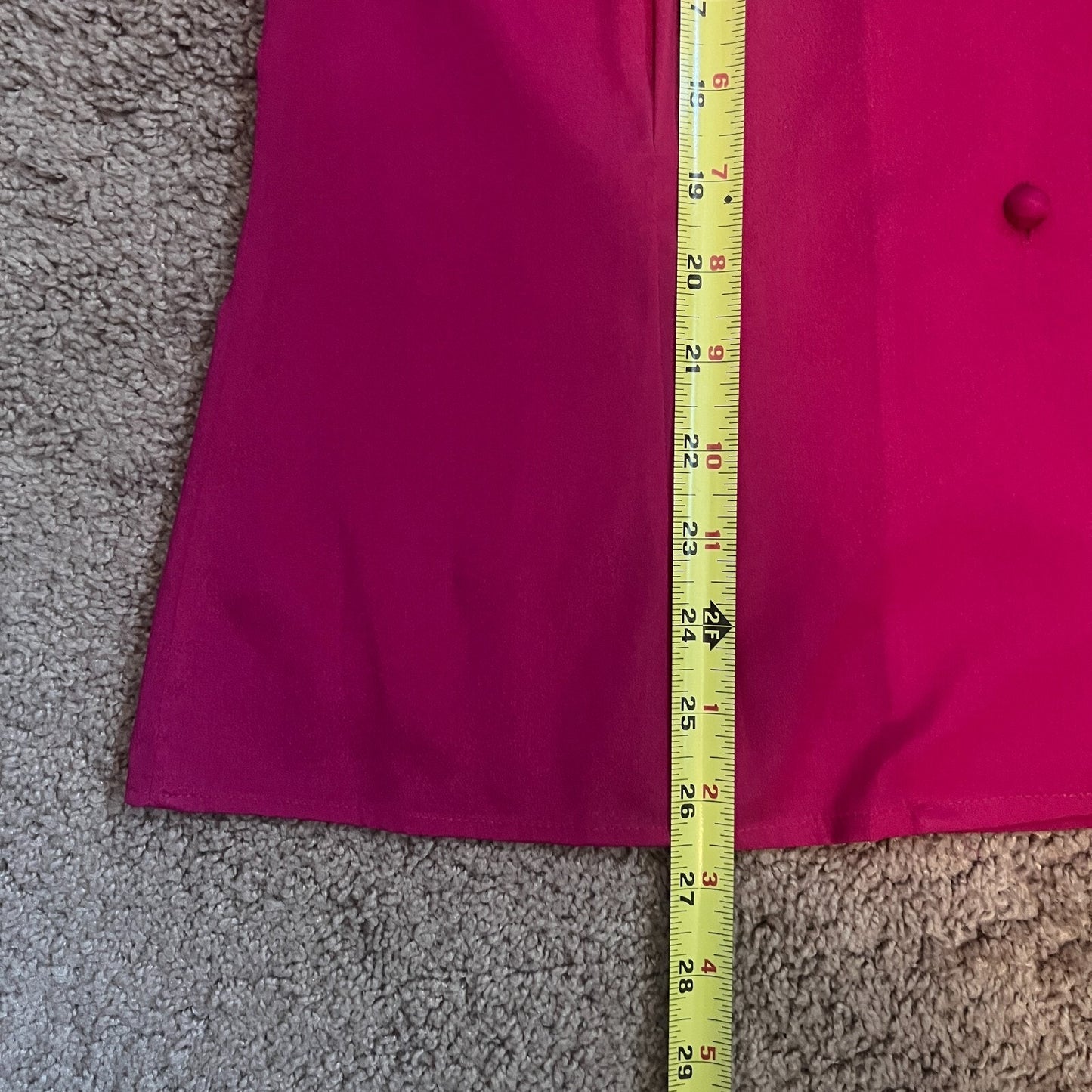 Vtg 80s Macy's Womens Blouse 10 Fuschia Pink Shiny Formal Party Secretary Office