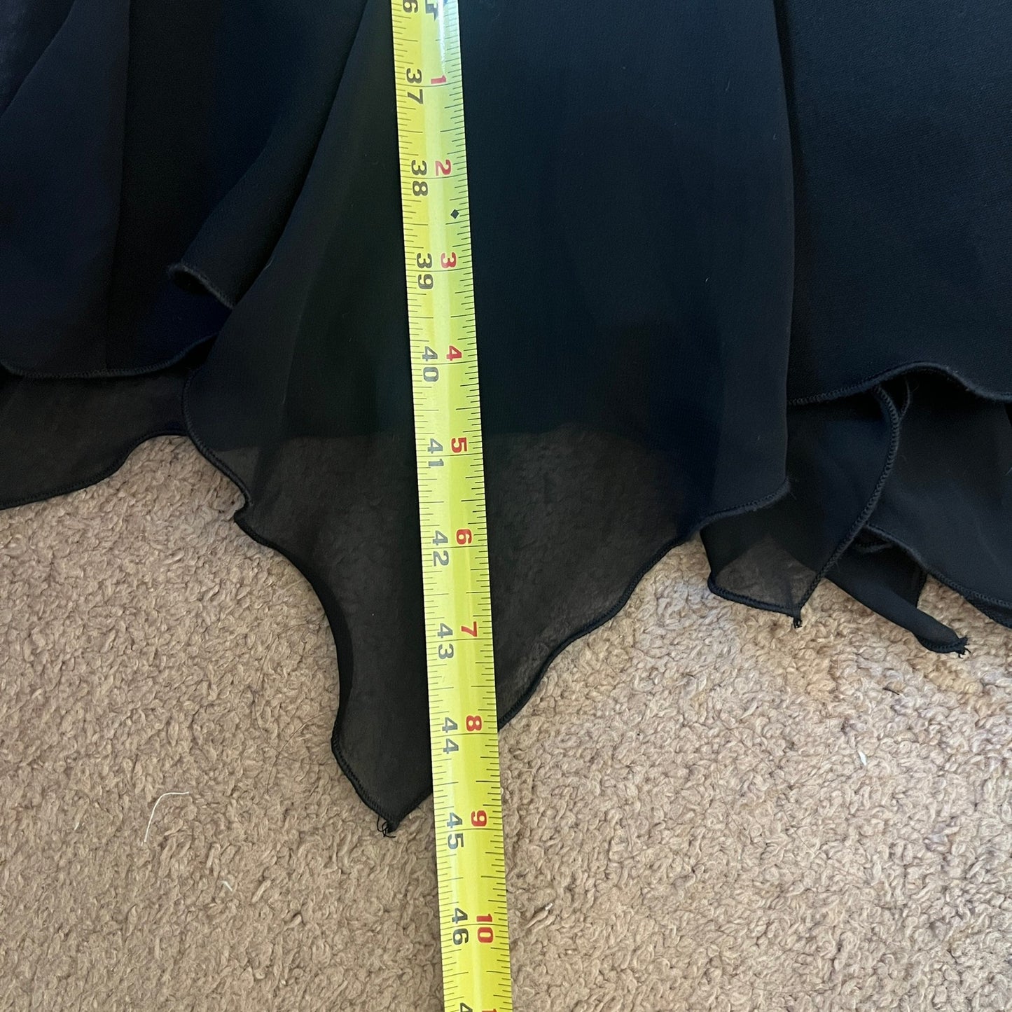 Vtg 90s SL Fashions Hankerchief Dress 12 Black Beaded Fairy Witchy Formal NYE Cocktail