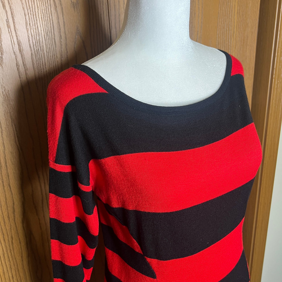 Vtg Y2K Say What Striped Sweater Dress Red Black Mall Goth Punk Grunge Halloween