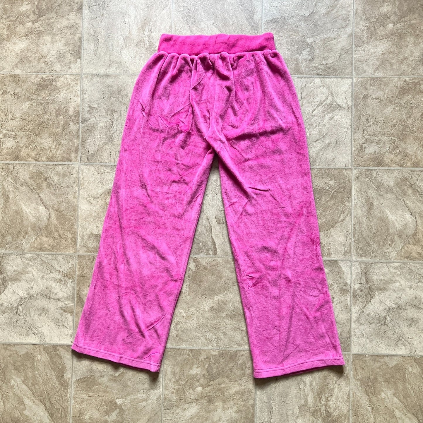 Hello Kitty Womens Tracksuit Pants Size S Hot Pink Velvet Rhinestone Baggy Y2K Kawaii