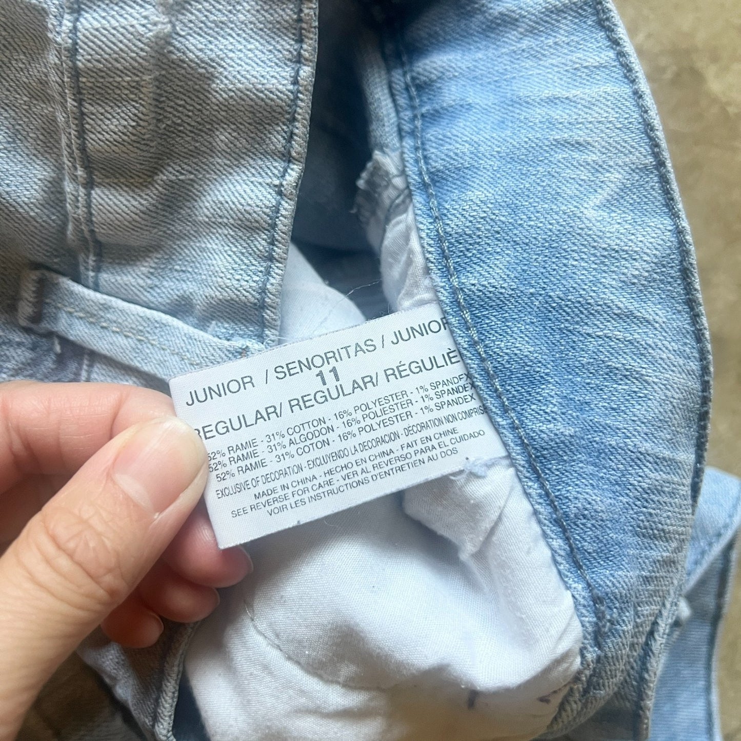 Vtg Y2K L.E.I. Ashley Trouble Denim Shorts Low Rise Boho Festival Baddie Beachy