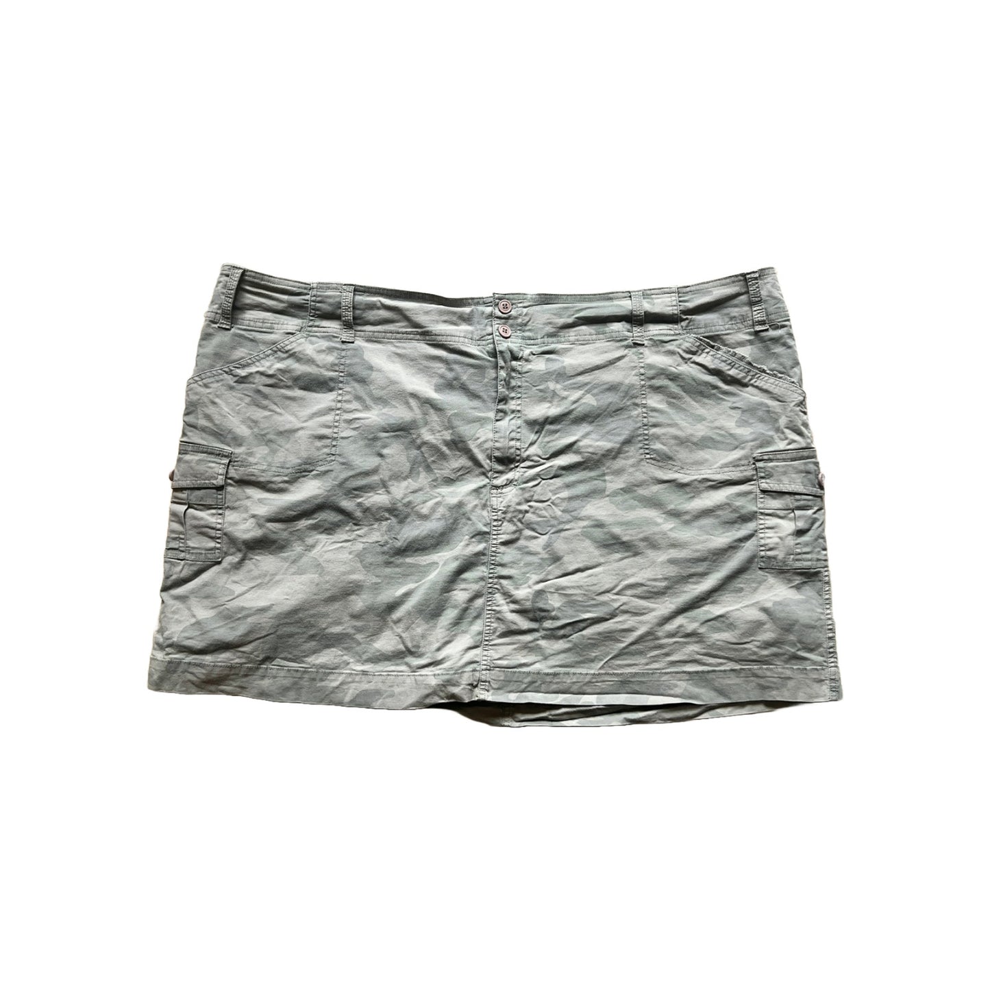 Vintage Y2K Fashion Bug Mini Camo Cargo Skort 28W Grunge Utility Outdoor Punk