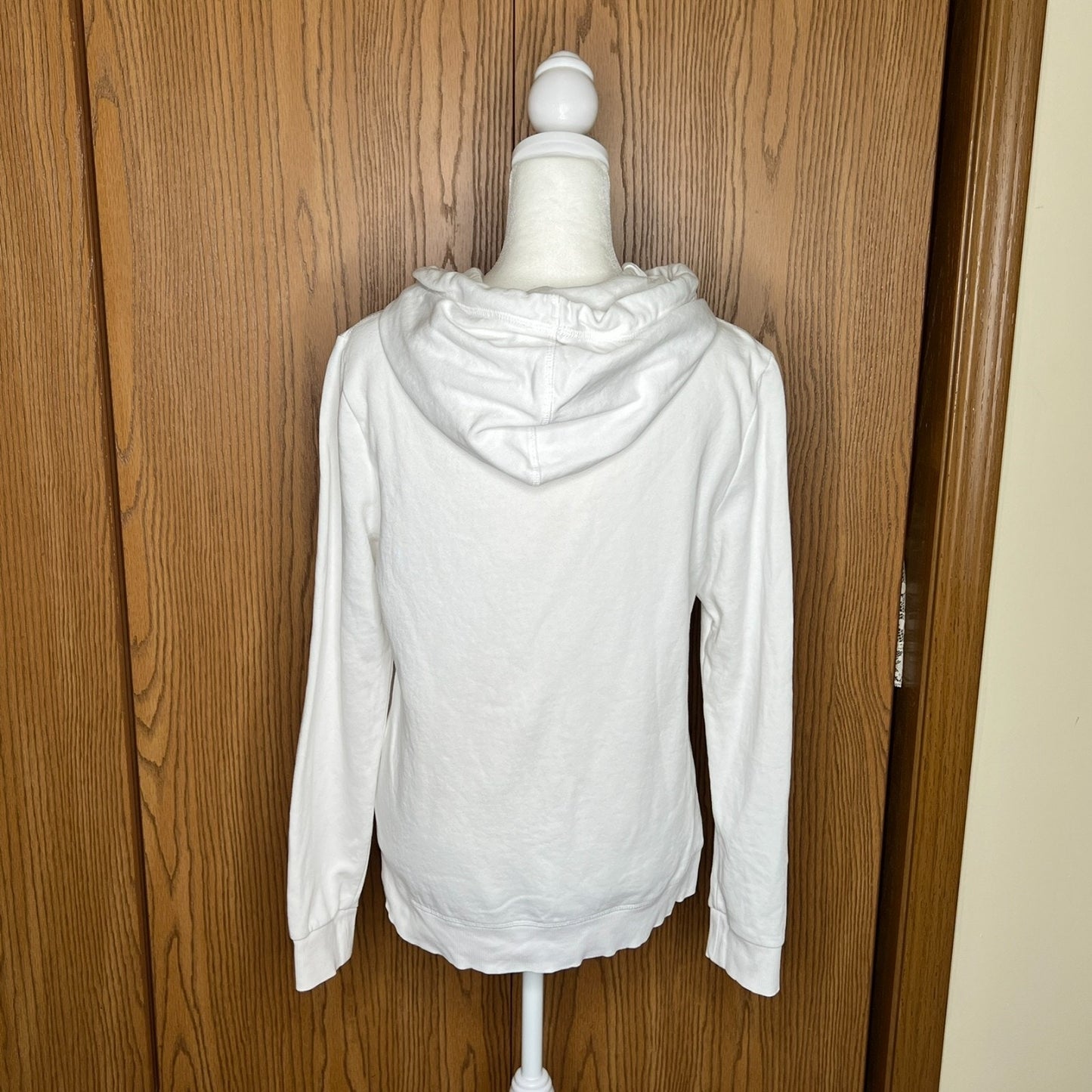Tommy Hilfiger Full Zip Jacket S White Hooded Embroidered Logo Classic Preppy