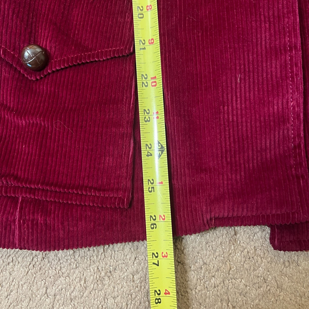Vtg 70s Artbro Jr Sportswear Corduroy Jacket Burgundy Whimsigoth Academia Preppy