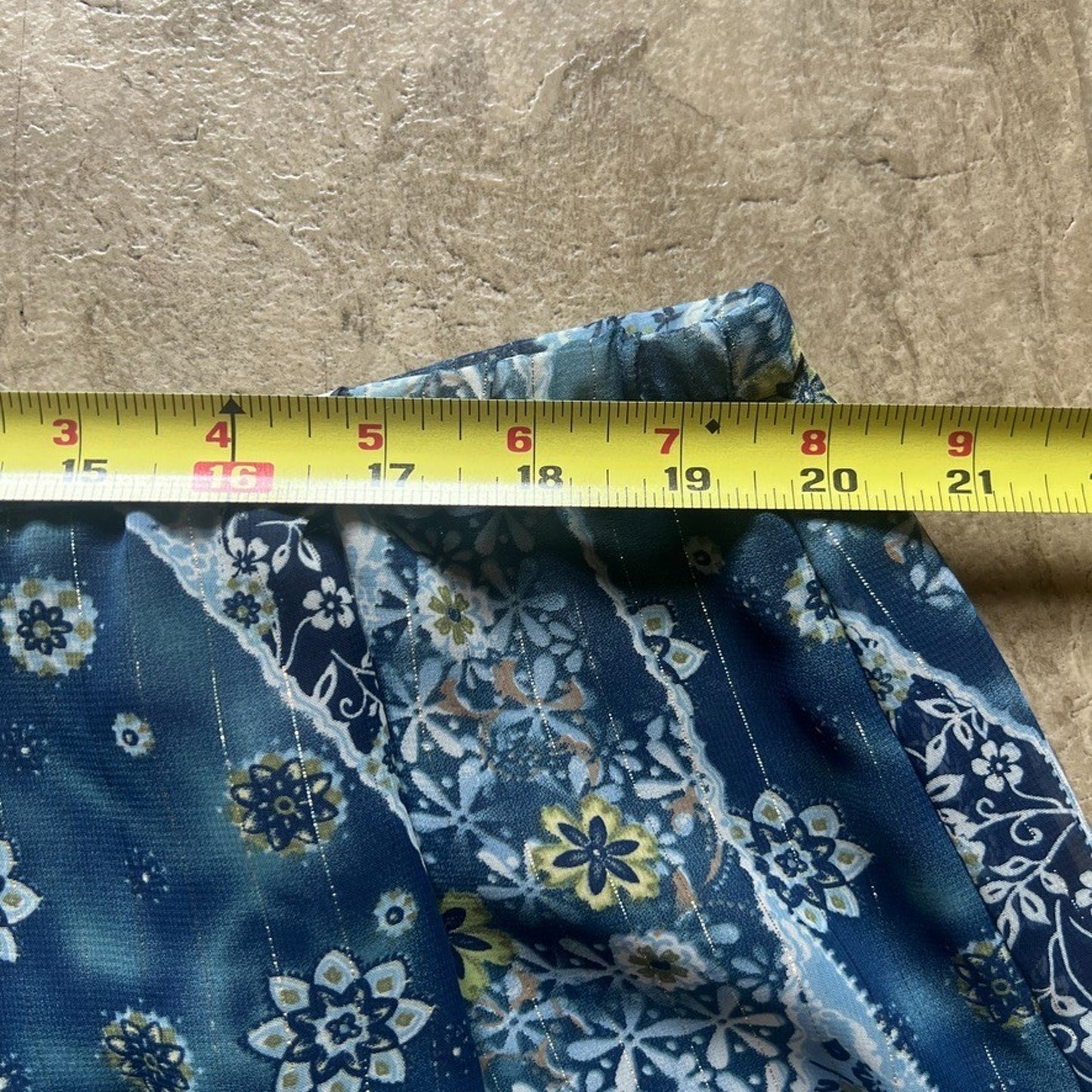 Vintage Y2K Midi Skirt 24W Blue Floral Whimsigoth Fairy Whimsical Ethereal Boho