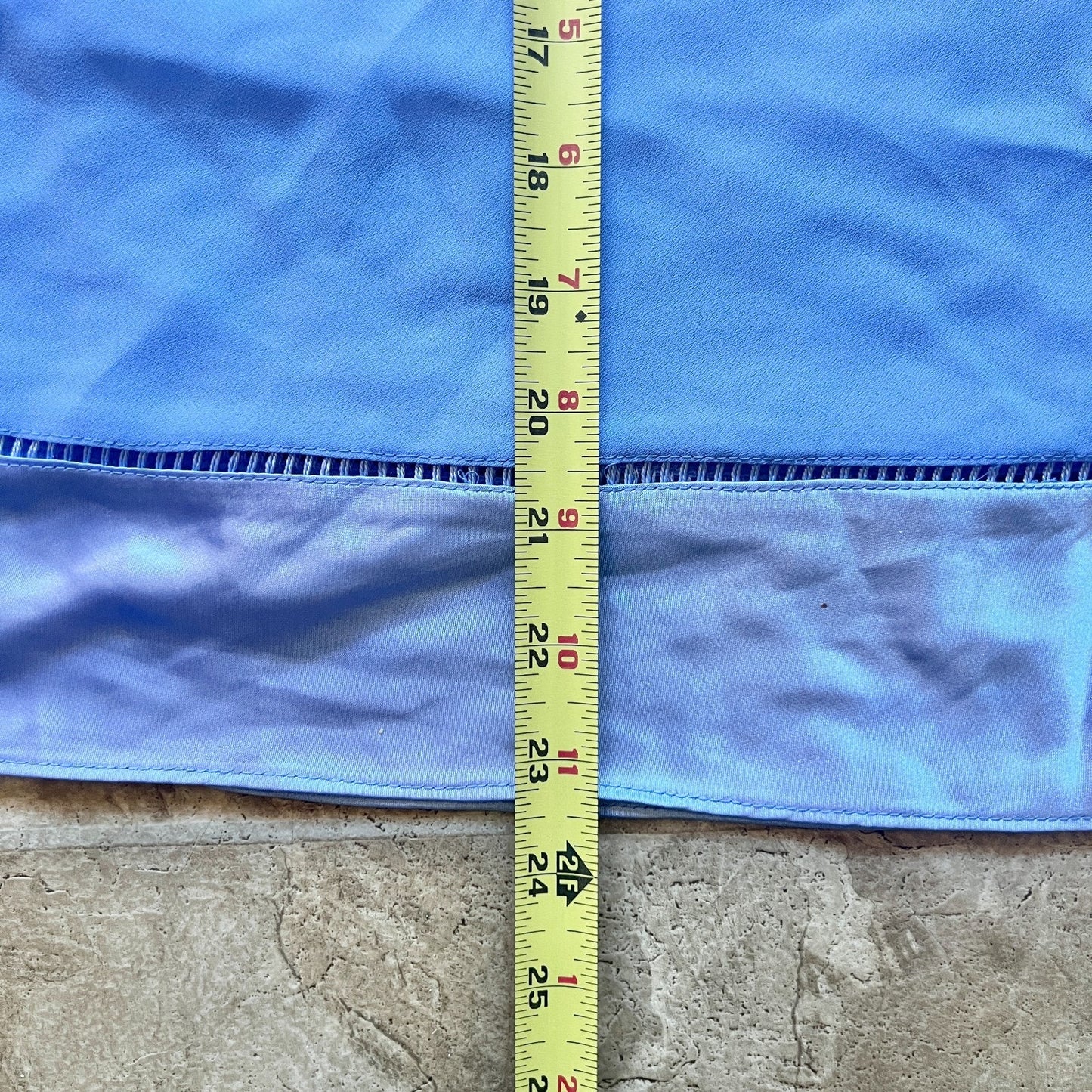 Vintage Y2K Secret Treasures Womens Babydoll Slip Dress Size L Blue Periwinkle Satin Shiny Sheer Ribbon Tie Fairy Romantic