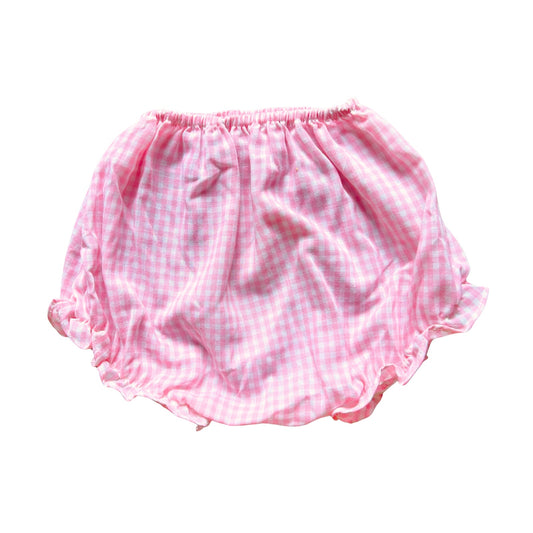 Vtg Baby Bloomer Shorts Diaper Cover Pink White Gingham Plaid Cottagecore Dainty