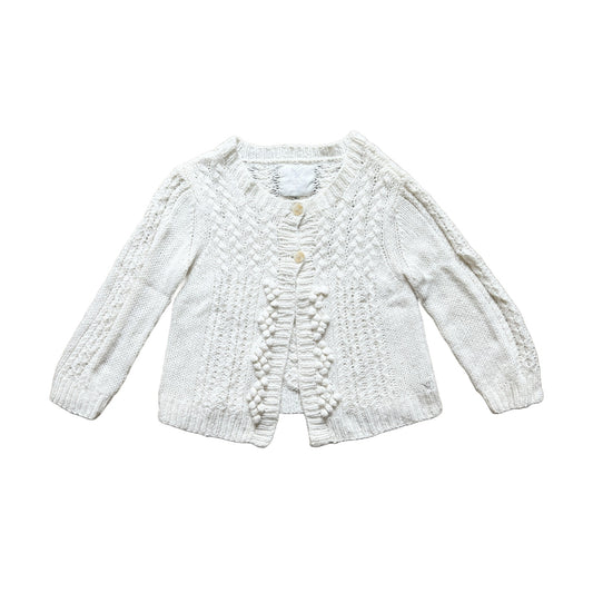 American Eagle Womens Cable Knit Sweater Cardian Size L Chunky Cream