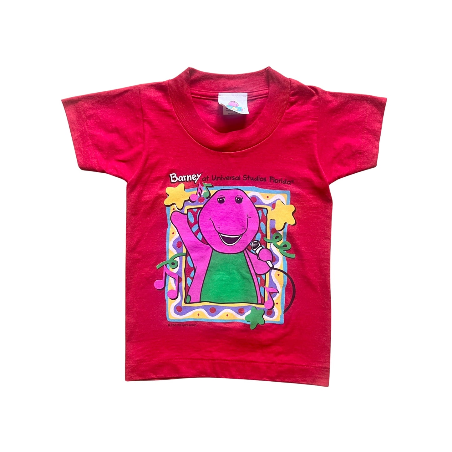 Vtg 90s Barney Universal Studios Florida T-Shirt 2 - 4 Cartoon Nostalgic Kidcore
