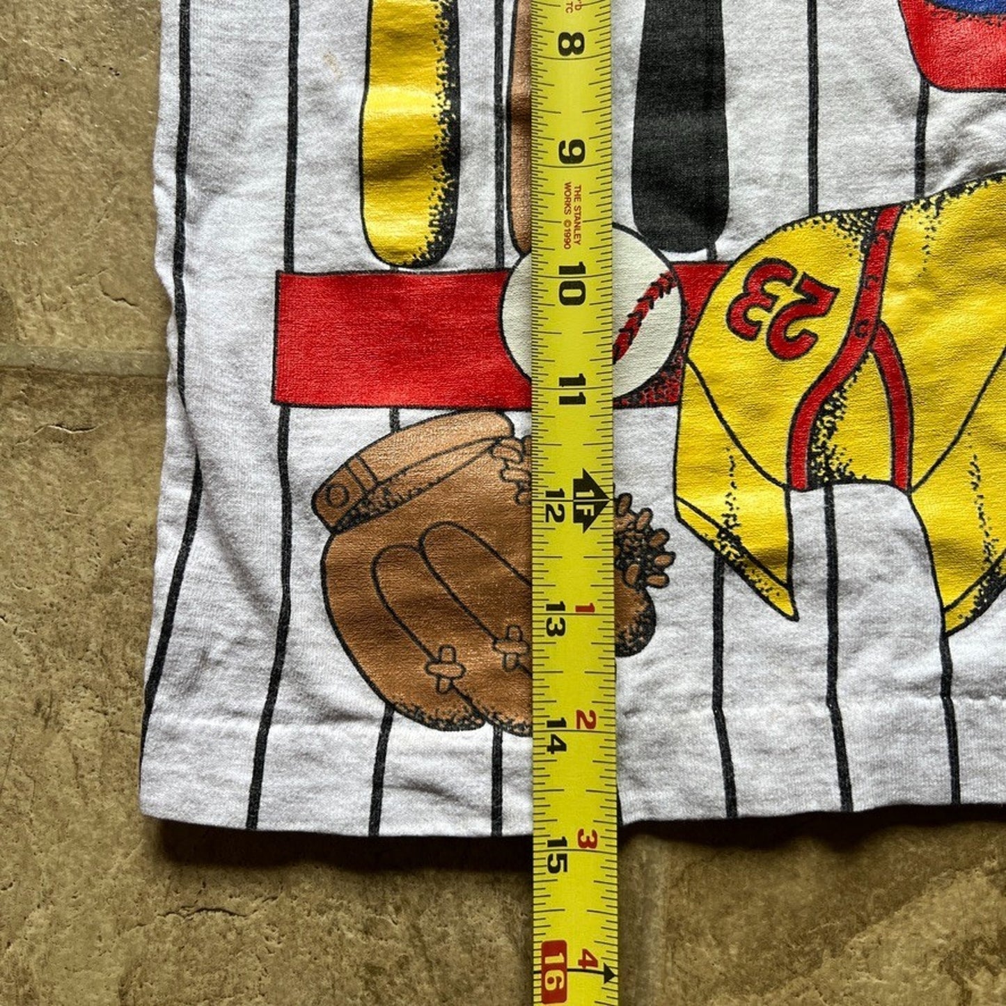 Vtg 80s Wee Works Baseball Graphic Print T-Shirt Size 2 Striped Sporty Retro