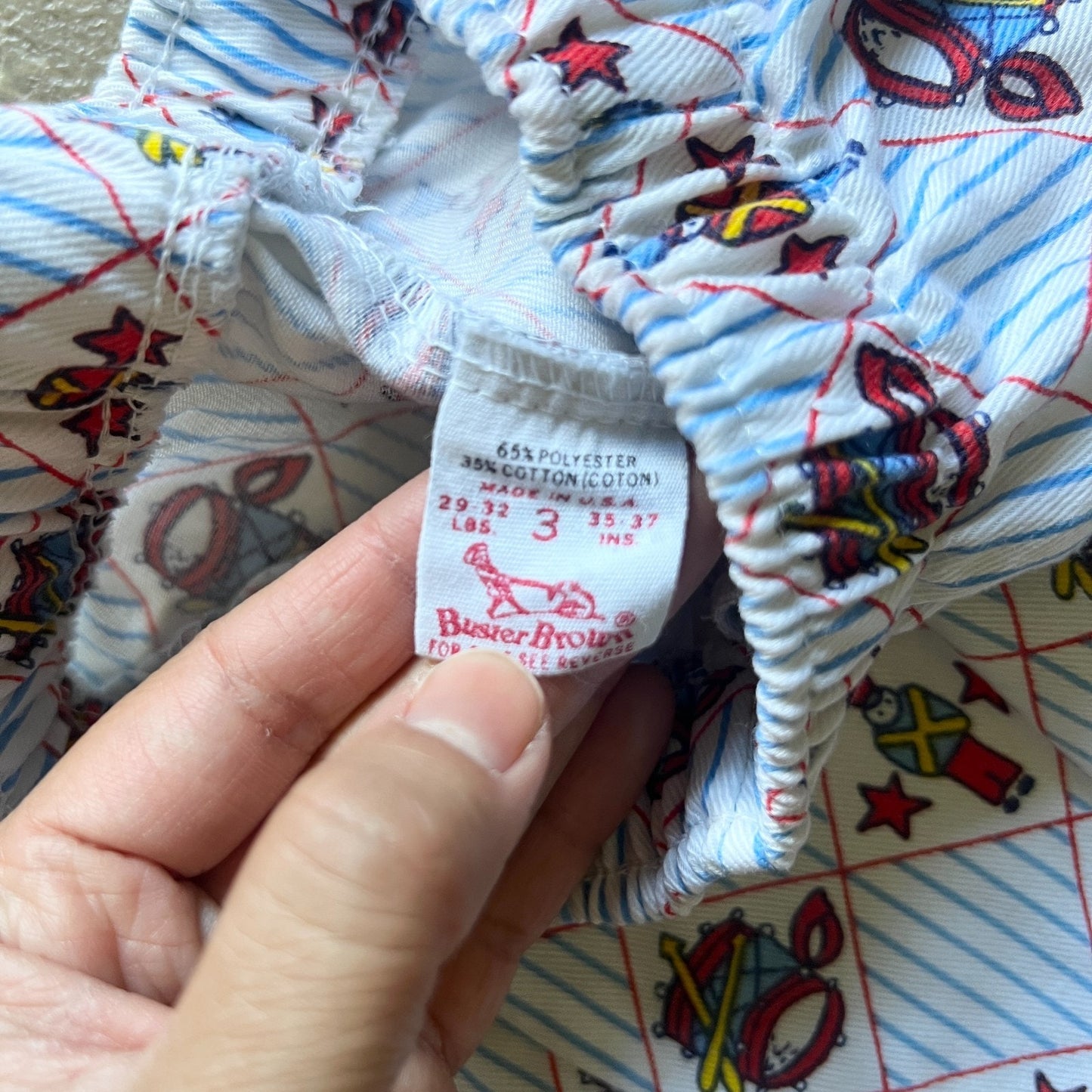 Vintage 80s Buster Brown Shorts 3T Drum Major All Over Print Patriotic Americana