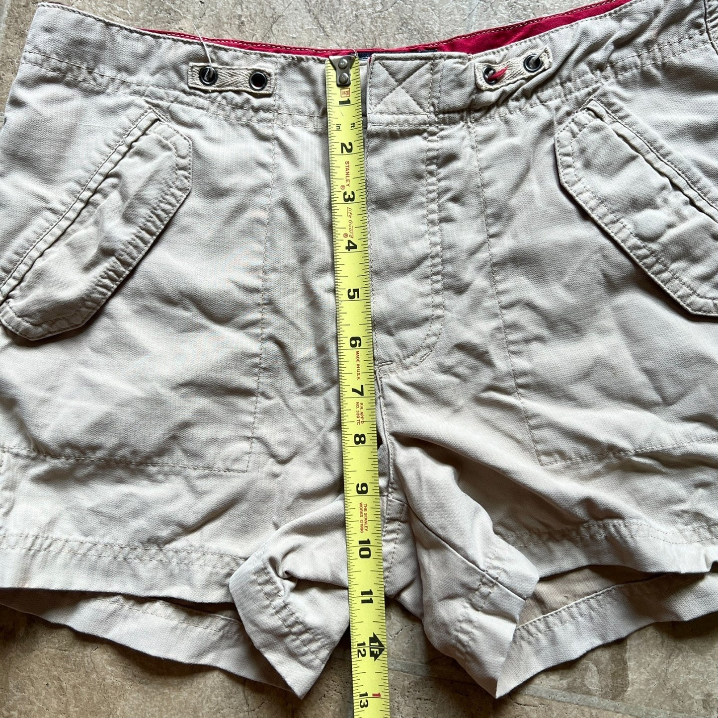 Vtg Y2K American Eagle Mini Cargo Shorts 2 Tan Low Rise Baddie Grunge Gorpcore