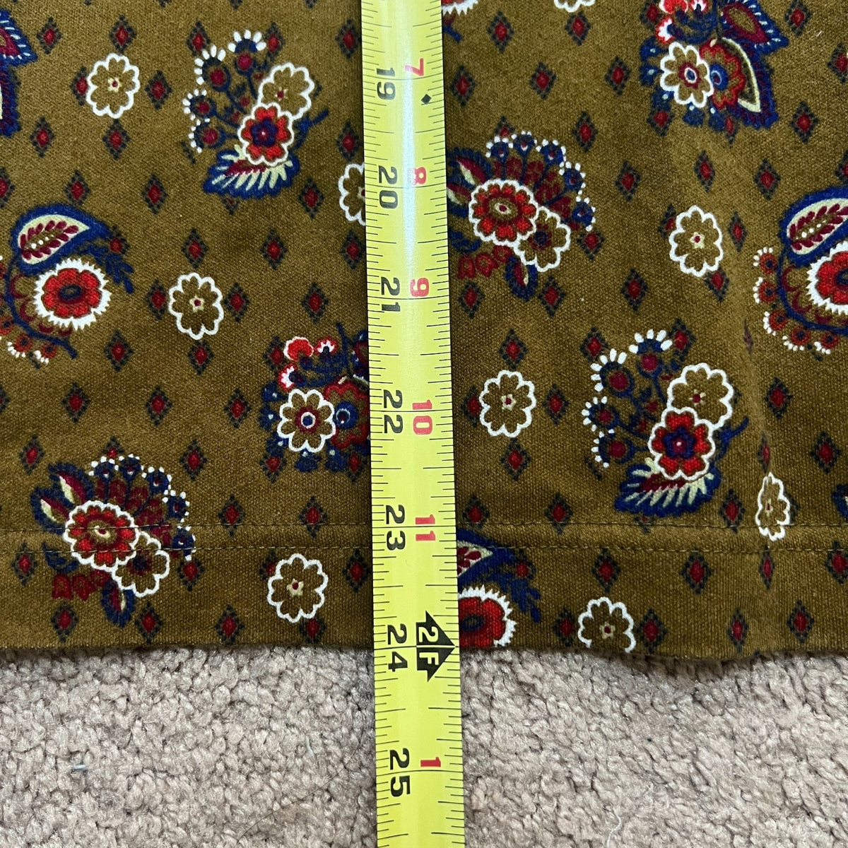 Vtg 90s United Colors of Benetton Floral Shirt M Mustard Boho Whimsigoth Autumn