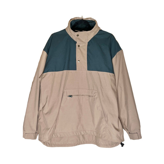 Vintage 90s Lee Mens Anorak Windbreaker Jacket Size M Tan Forest Green Gorpcore Outdoor Cabincore Hiking