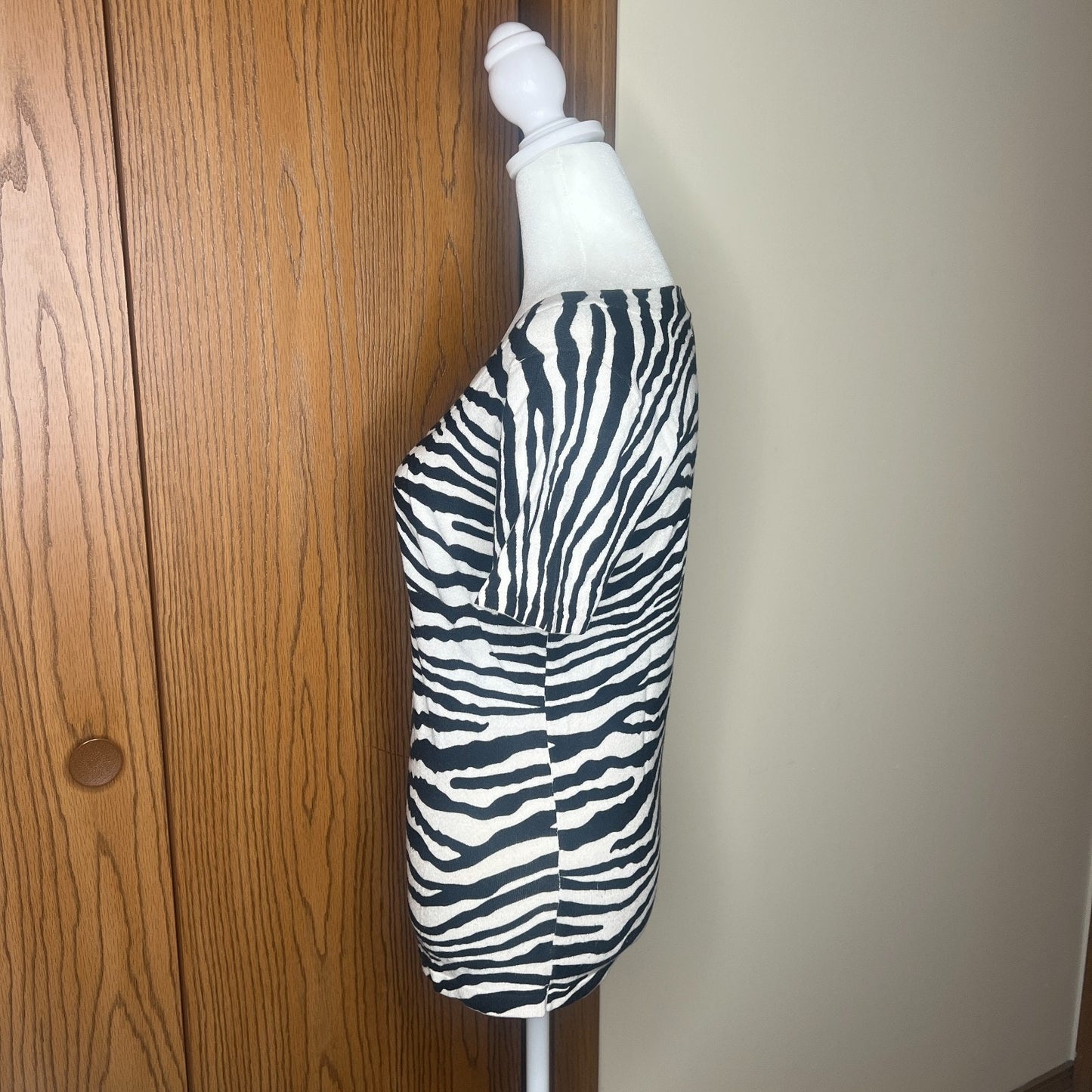 Vtg Y2K Joseph A. Zebra Print Top Size S Goth Grunge Mcbling Clubbing Going Out