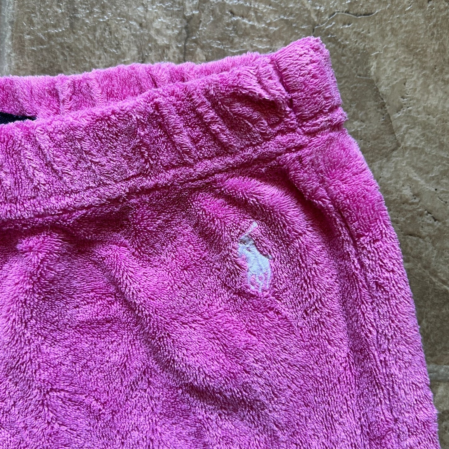 Ralph Lauren Girls Terrycloth Track Pants 5 Hot Pink Embroidered Pony Y2K Barbie
