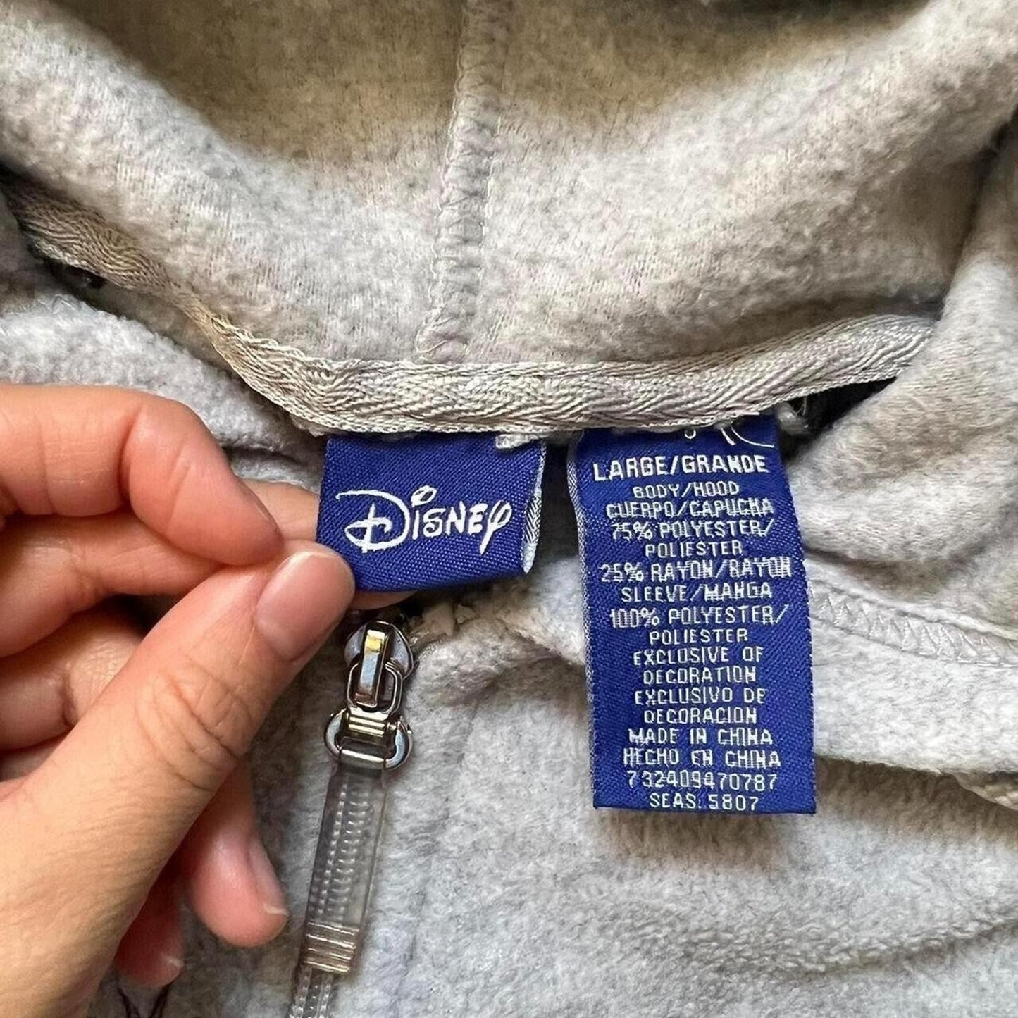 Vintage Y2K Disney Womens Fleece 1/4 Zip Sweatshirt Size L Mickey Mouse Gray Embroidered