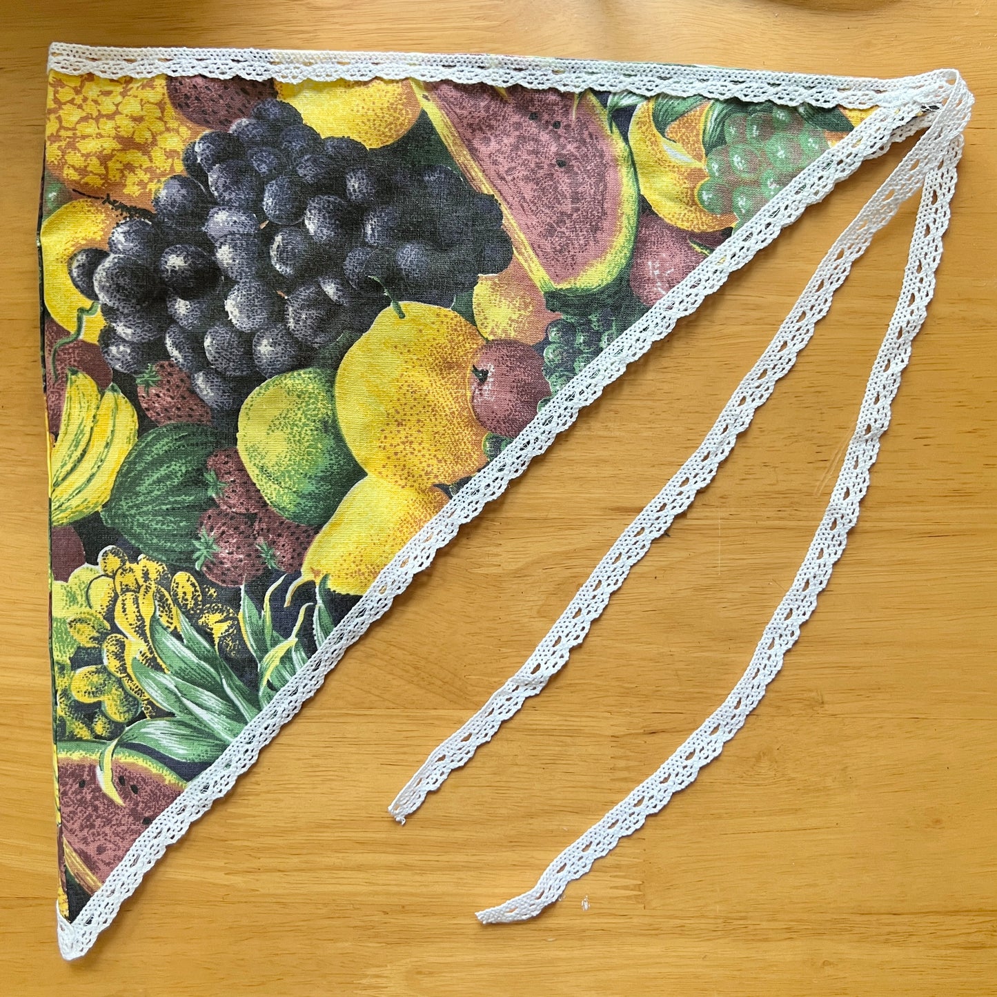 Handmade Upcycled Bandana - Fruits Basket