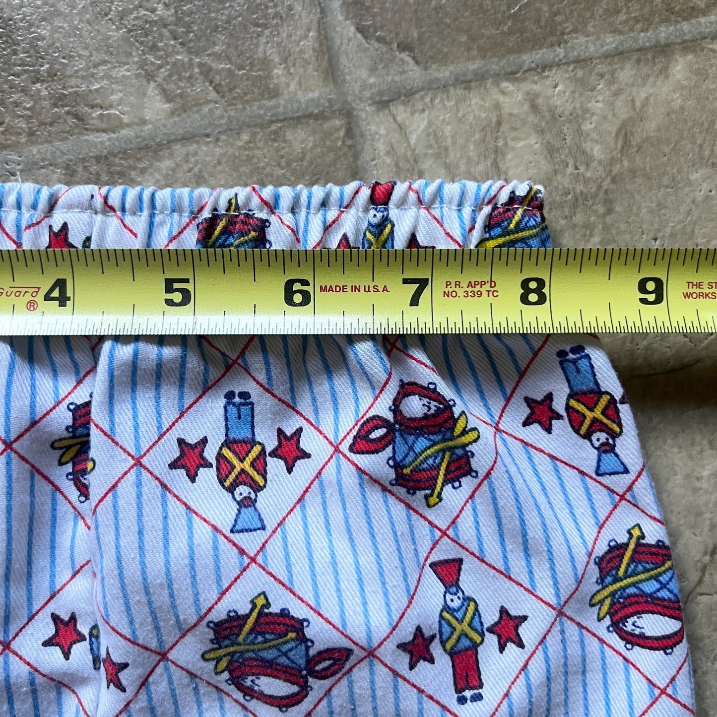 Vintage 80s Buster Brown Shorts 3T Drum Major All Over Print Patriotic Americana